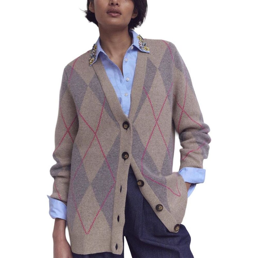Boden Womens Quinn Wool & Alpaca-Blend Boyfriend Cardigan